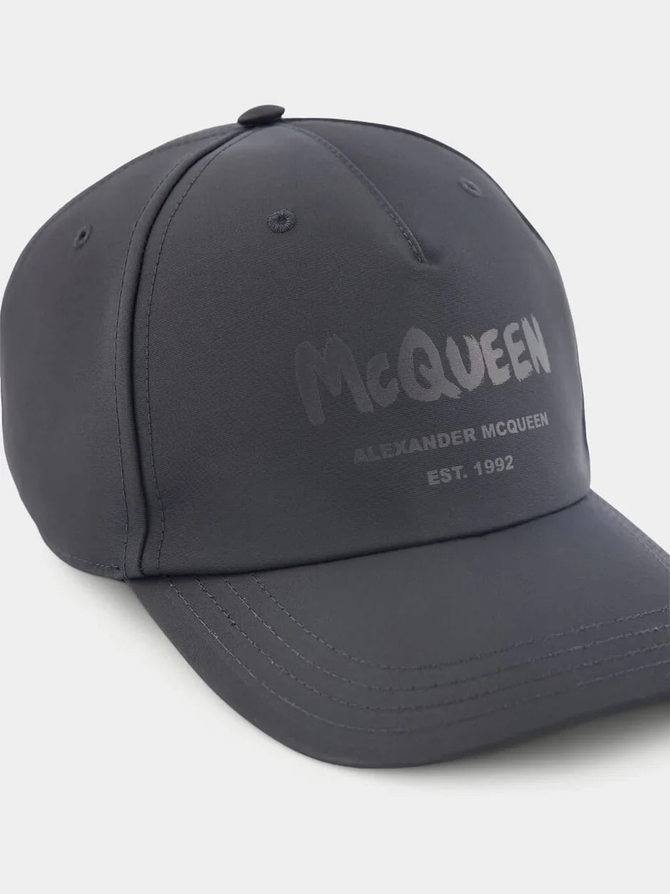 Alexander McQueen Graffiti Logo Baseball Cap – Black