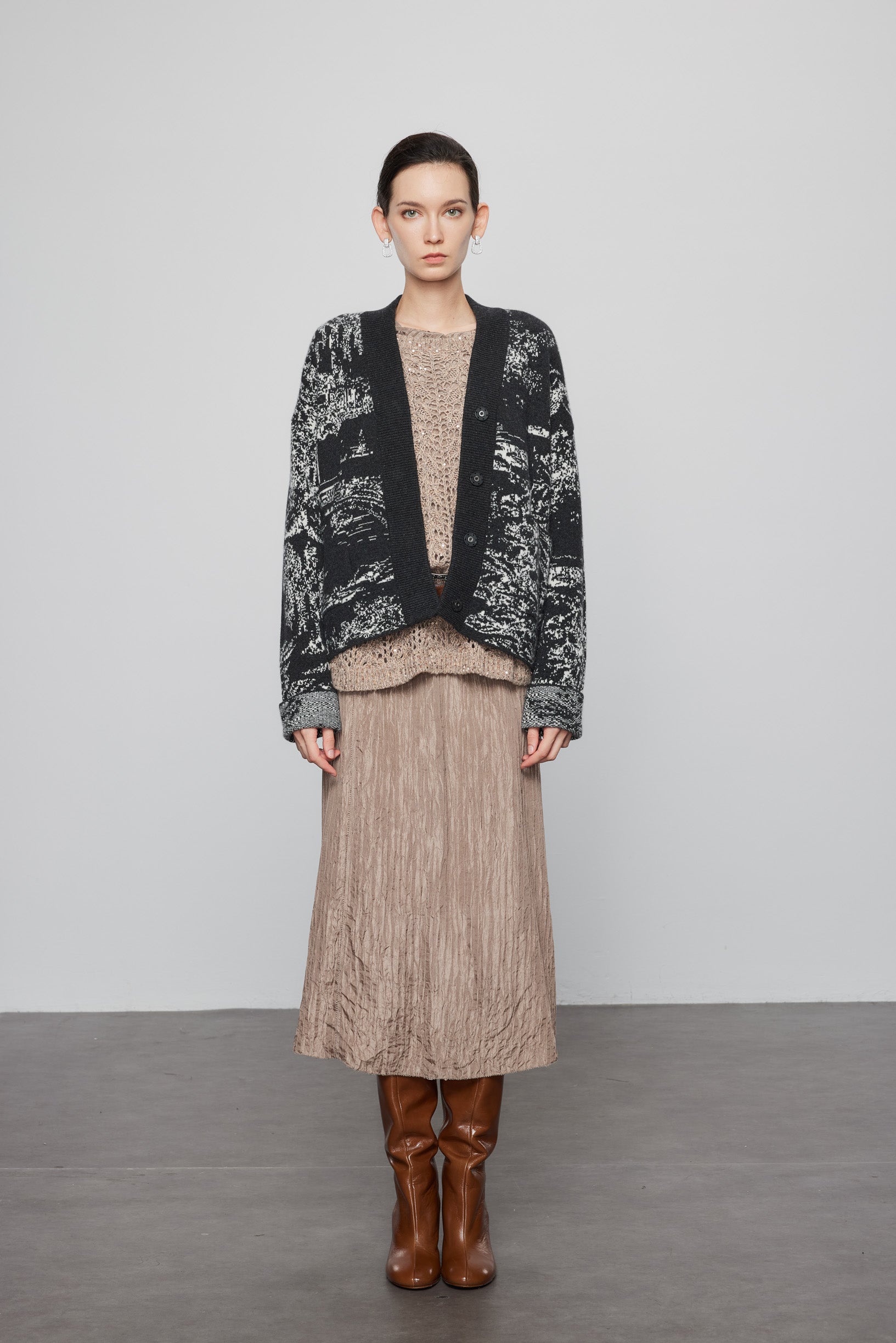 Max Simple Casual Cashmere Cardigan_Black