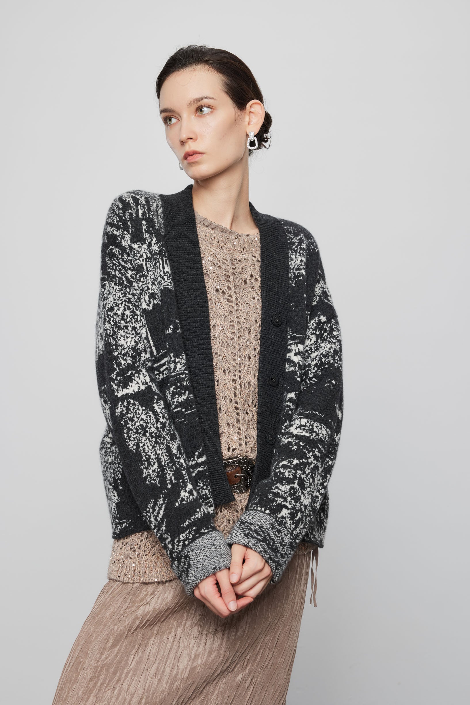 Max Simple Casual Cashmere Cardigan_Black