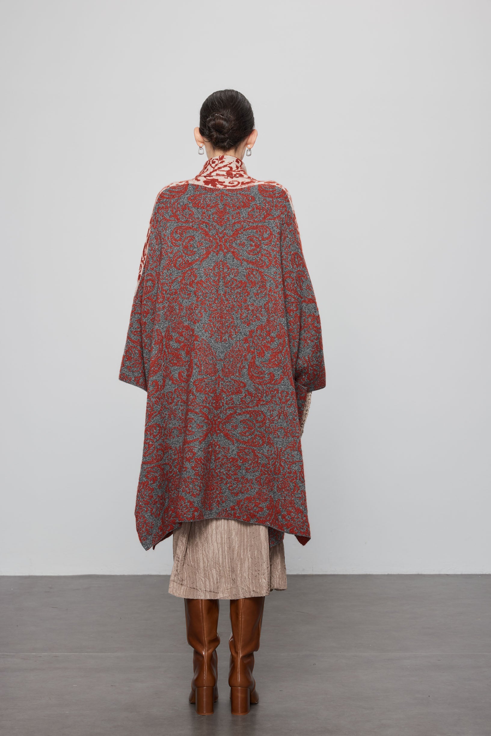 Max Simple Ethnic-Inspired Cashmere Coat
_Red