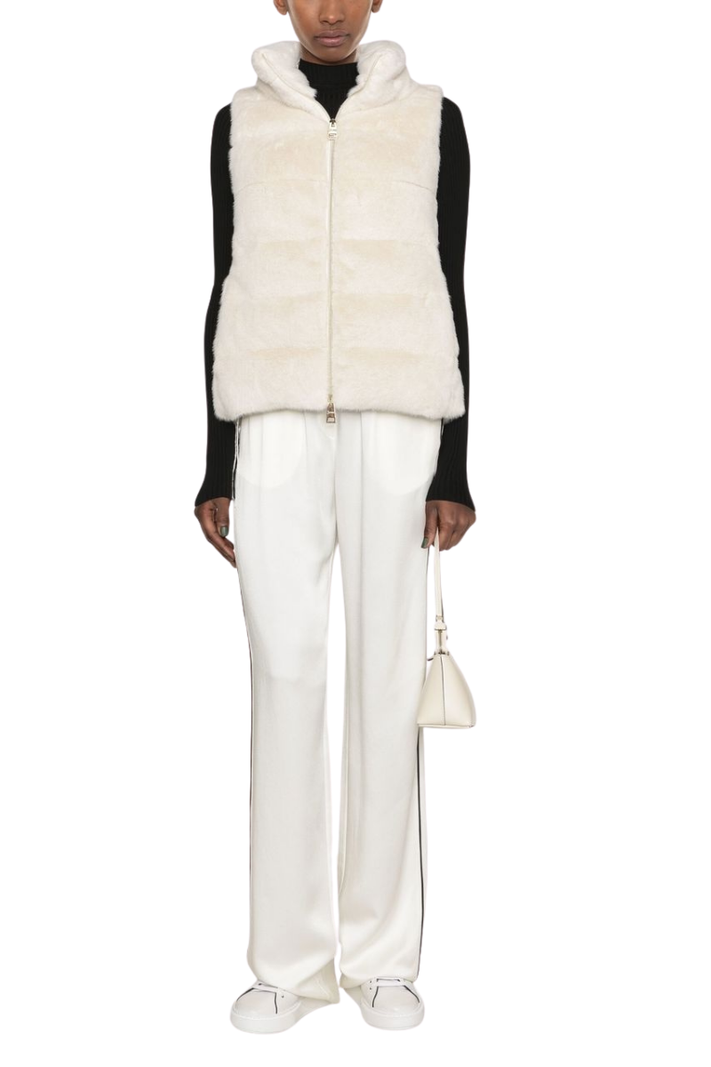 Herno Woman's White Stand-Up Collar Padded Vestrno