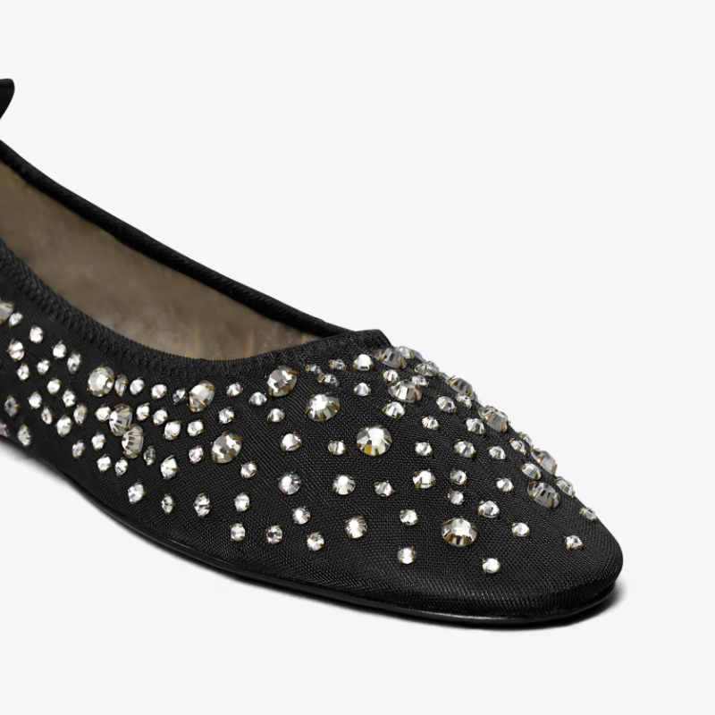 Womens | Tory Burch Crystal Ballet Flats Black