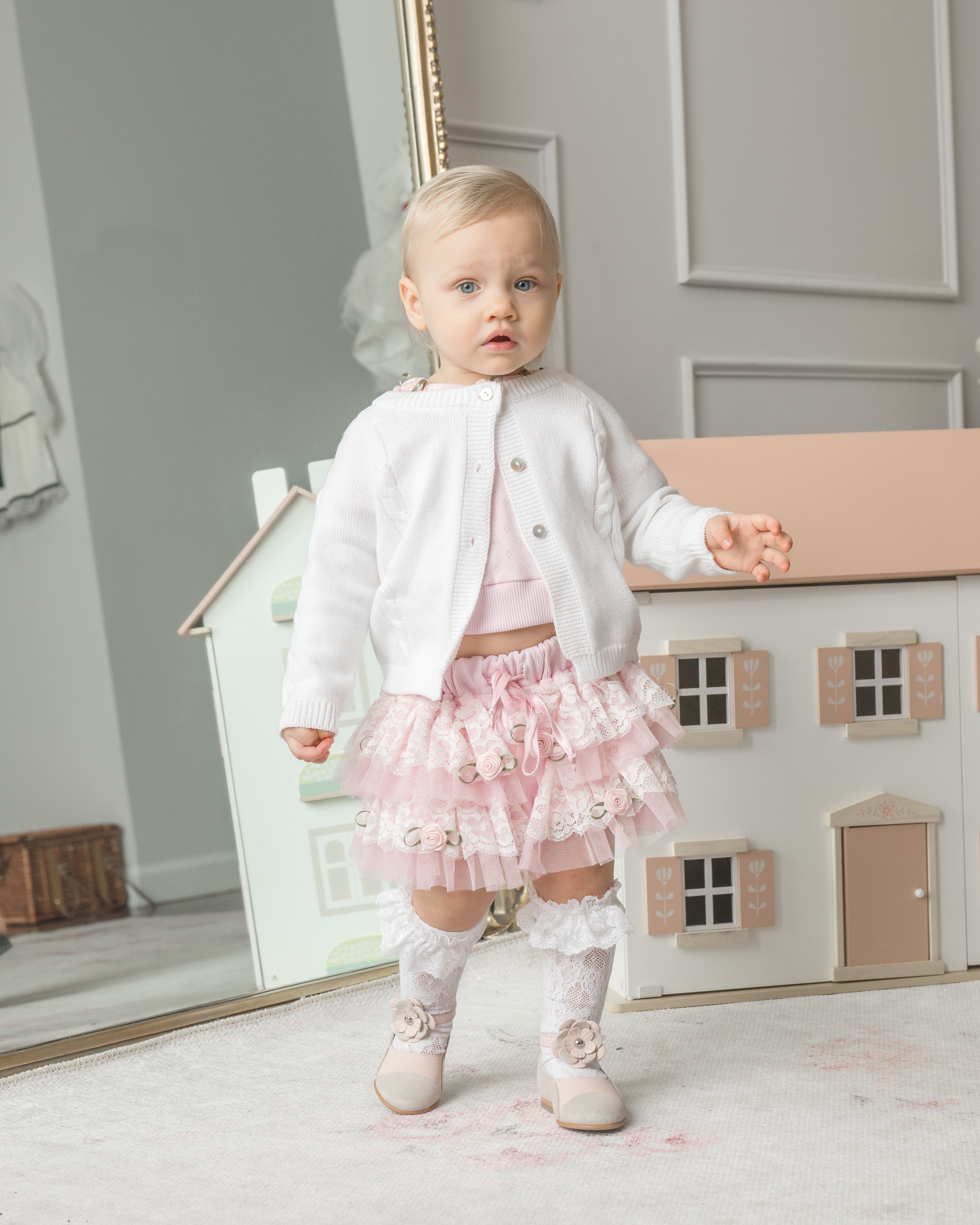 White Knit Cotton Cardigan - Petite Maison Kids