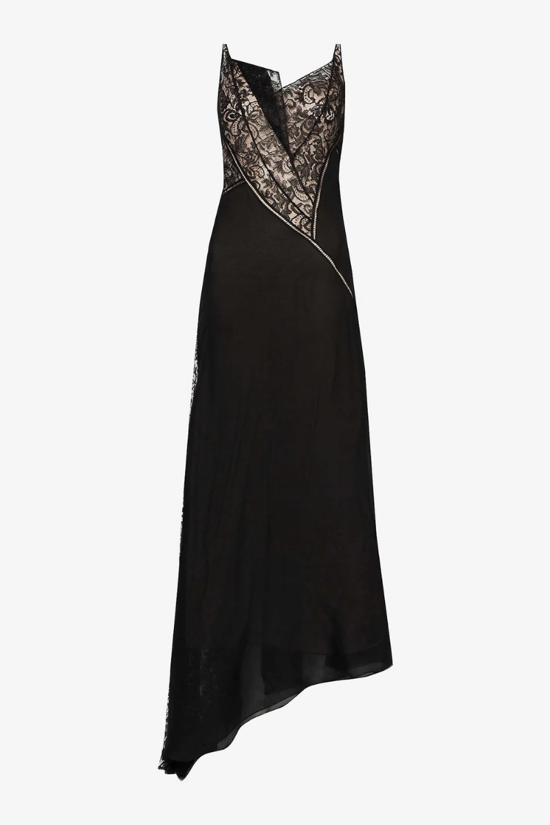 Givenchy Long Dress With Lace Details_Black