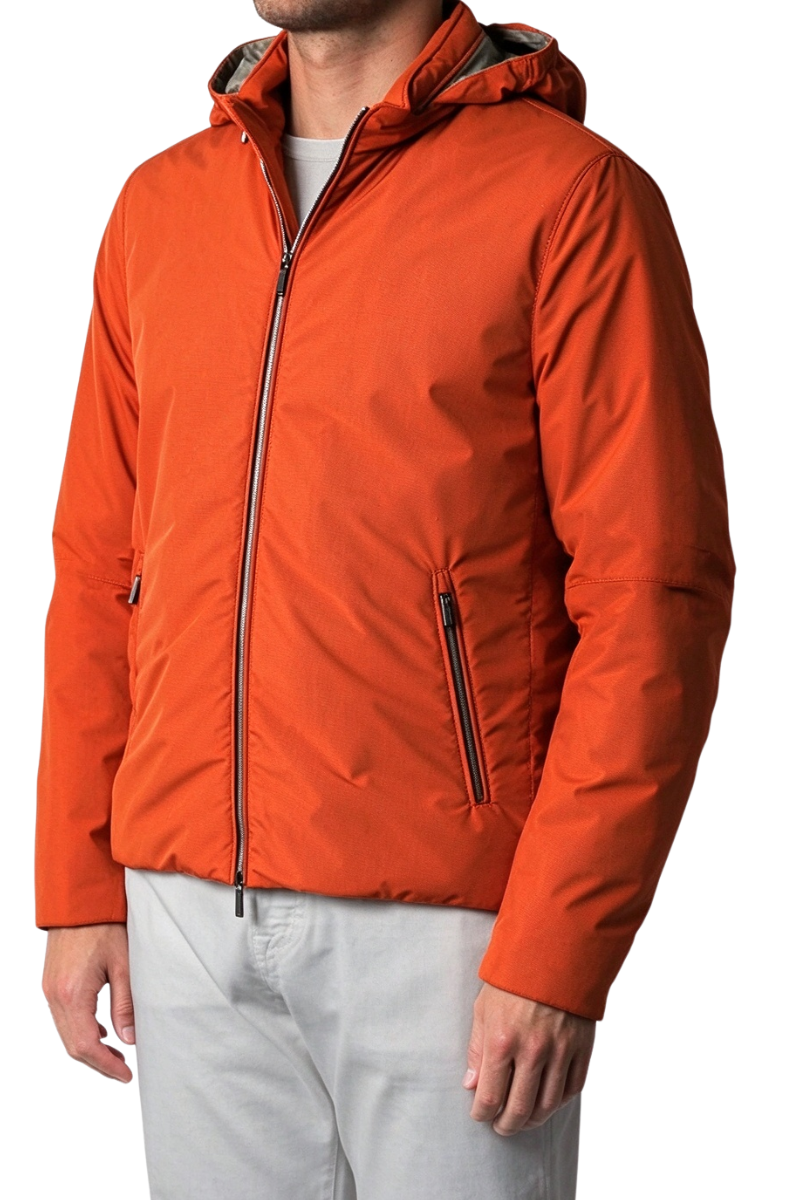 MooRER ALCIDE-STP Stand Collar Short Jacket Arancio