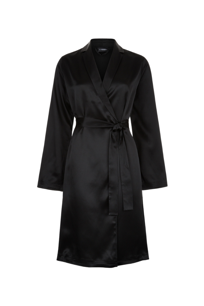 La Perla Black Silk Short Robe