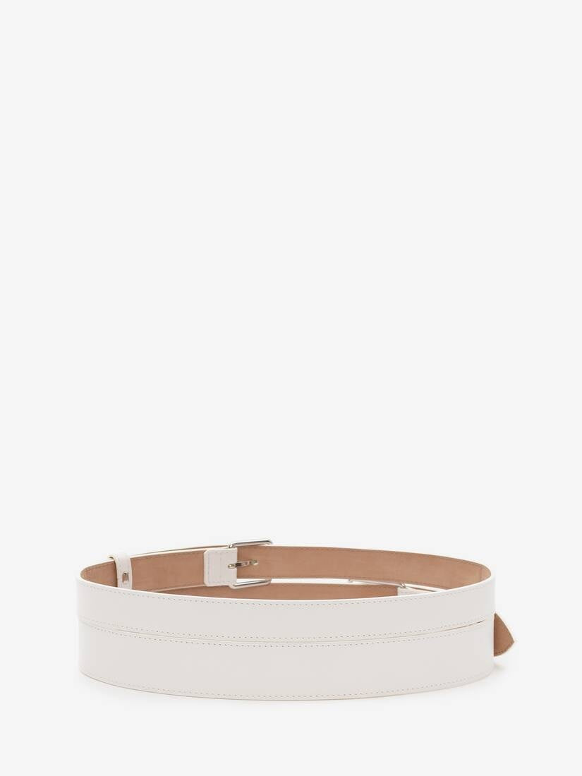 Alexander McQueen Double Belt – Optic White (65 cm)