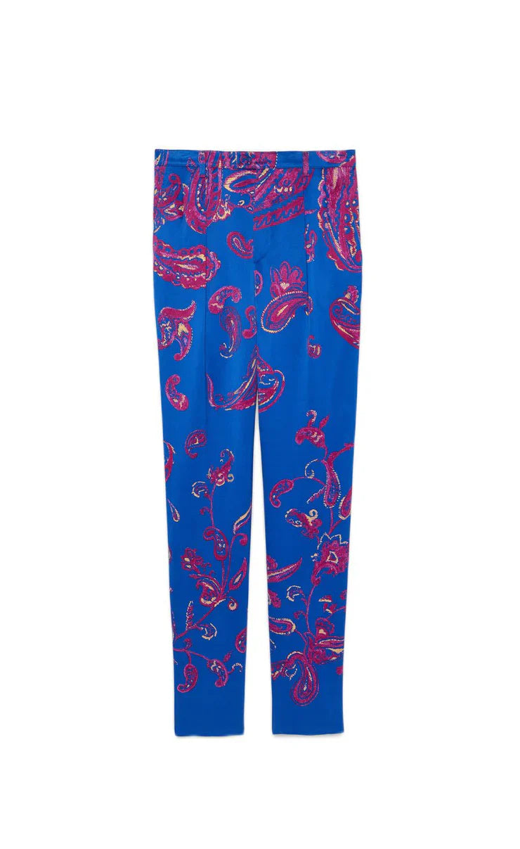 Saint Laurent Pants Cachemire Degrade Pigment Blue Fuchsia