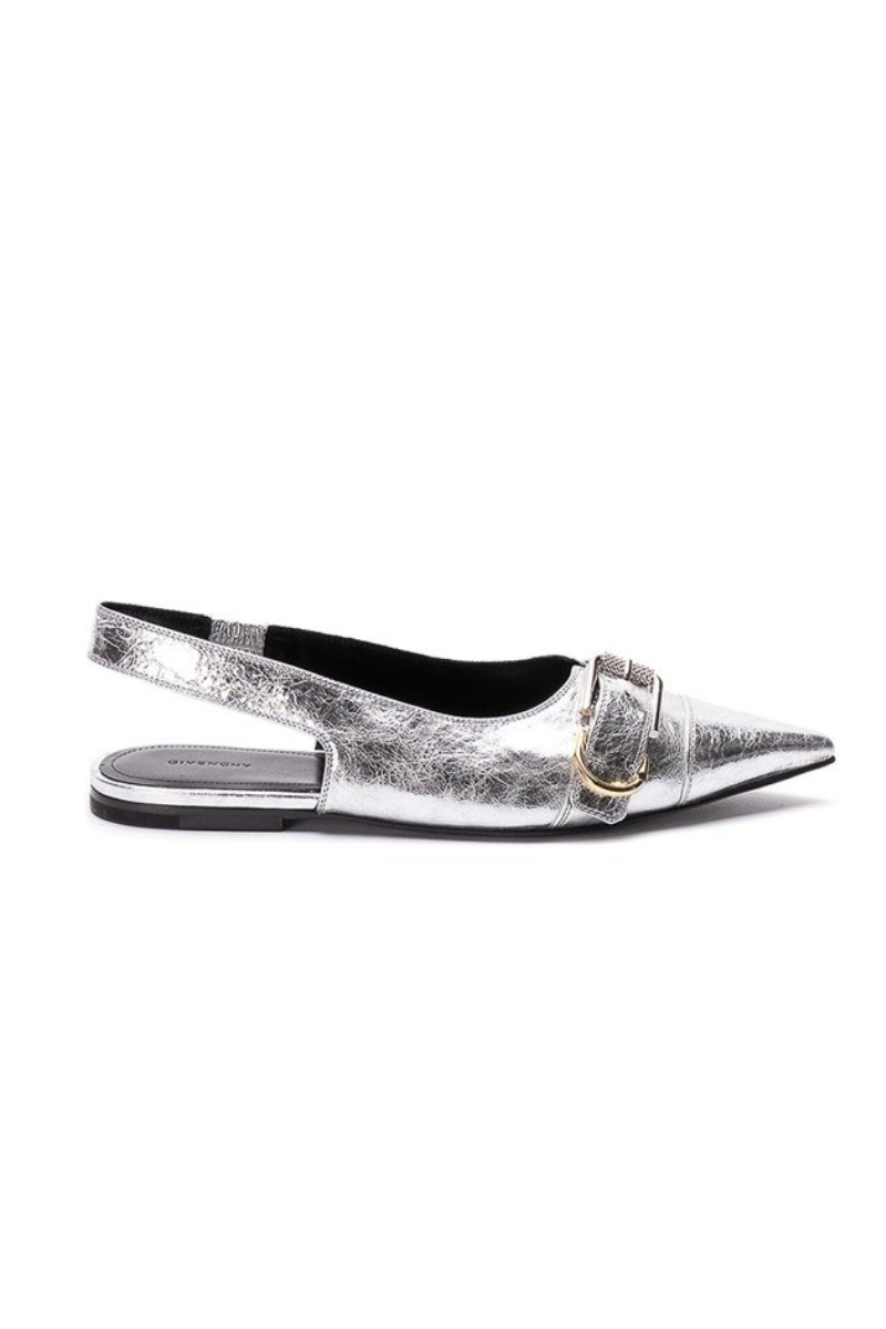 Givenchy Voyou Slingback Flat_Silvery