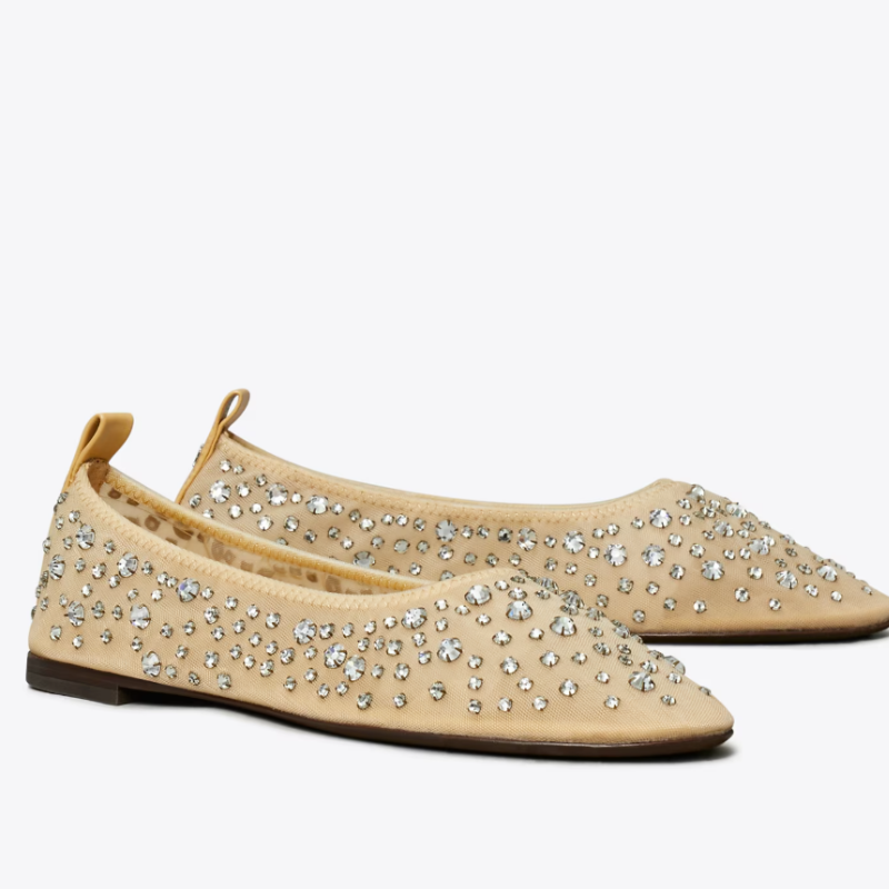 Womens | Tory Burch Crystal Ballet Flats Sheer