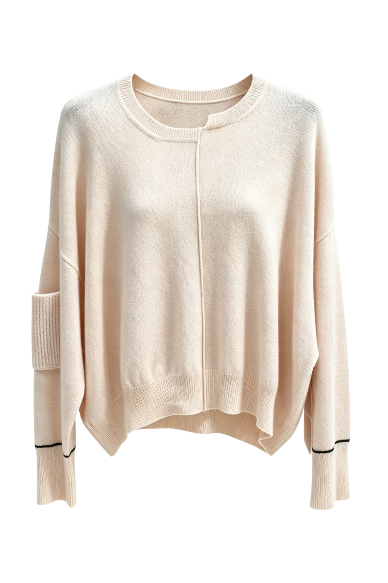 Max Simple Asymmetric Neckline Sweater Pink MSBC251517P