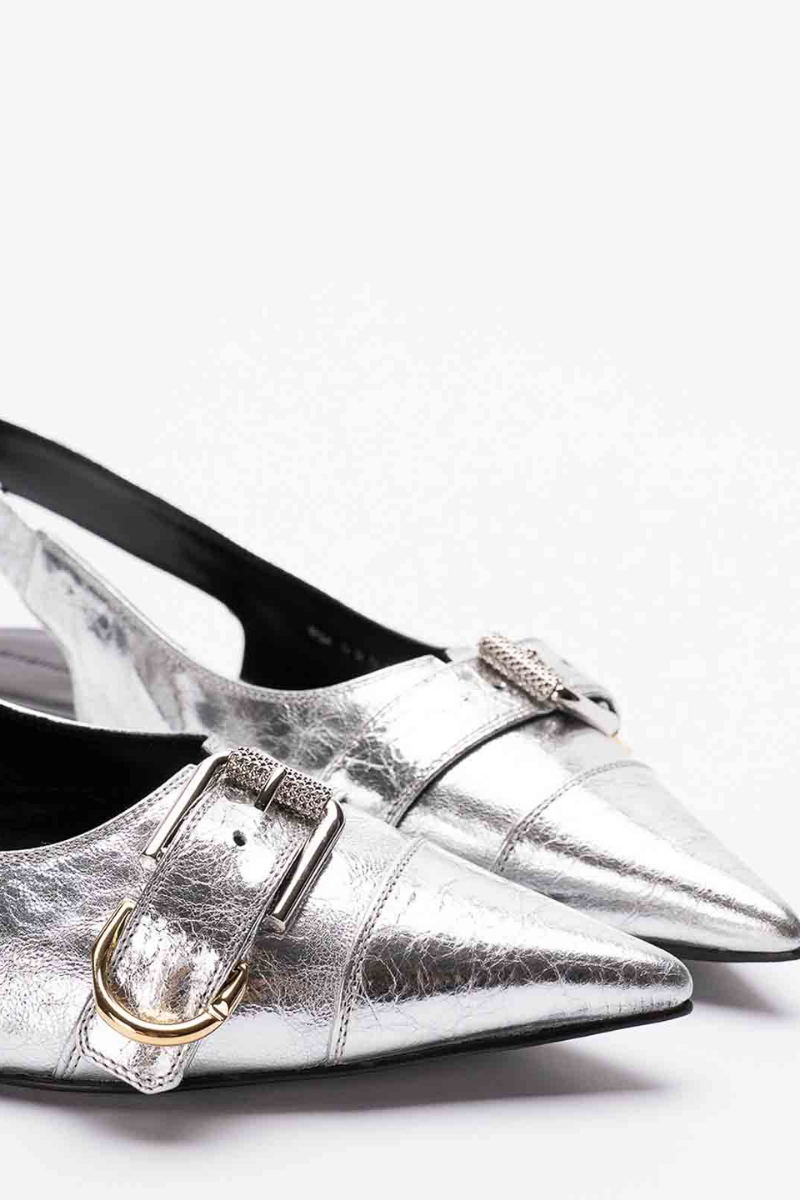 Givenchy Voyou Slingback Flat_Silvery