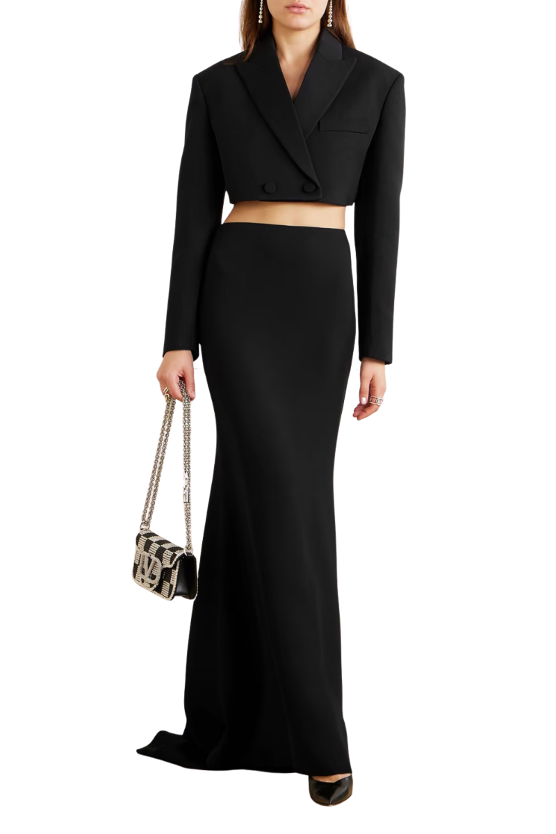 Valentino Garavani Silk-Cady Maxi Skirt Nero 3B0RAAR01MM_0NO