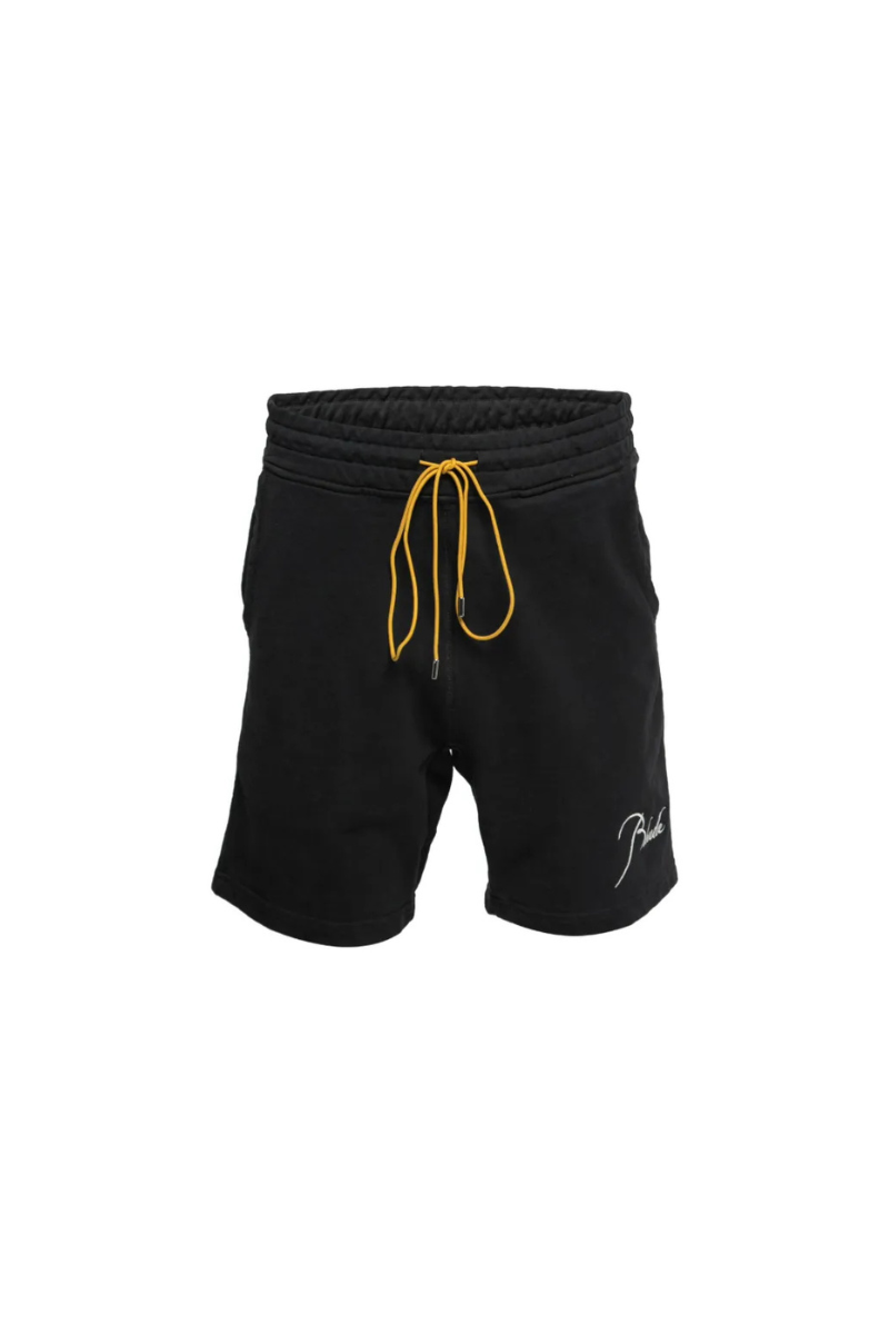 Rhude Men's Cotton Sweat Shorts With Logo Black RHPF24SH02012