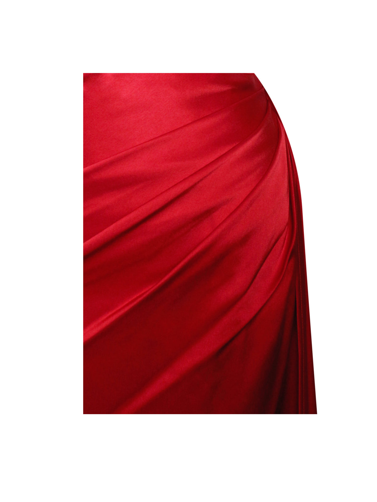 Zayda Red High Slit Corset Satin Gown (Archive Sale)