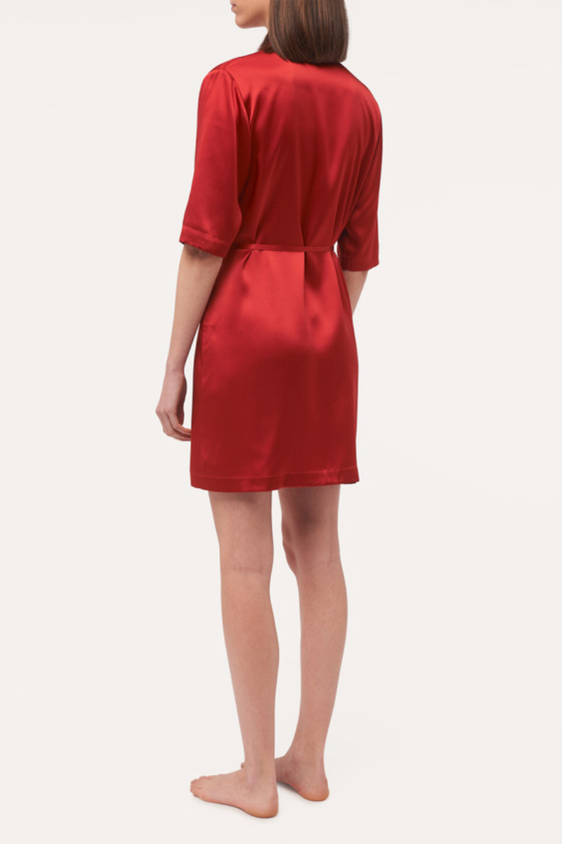 La Perla Silk Long Shirt in Garnet