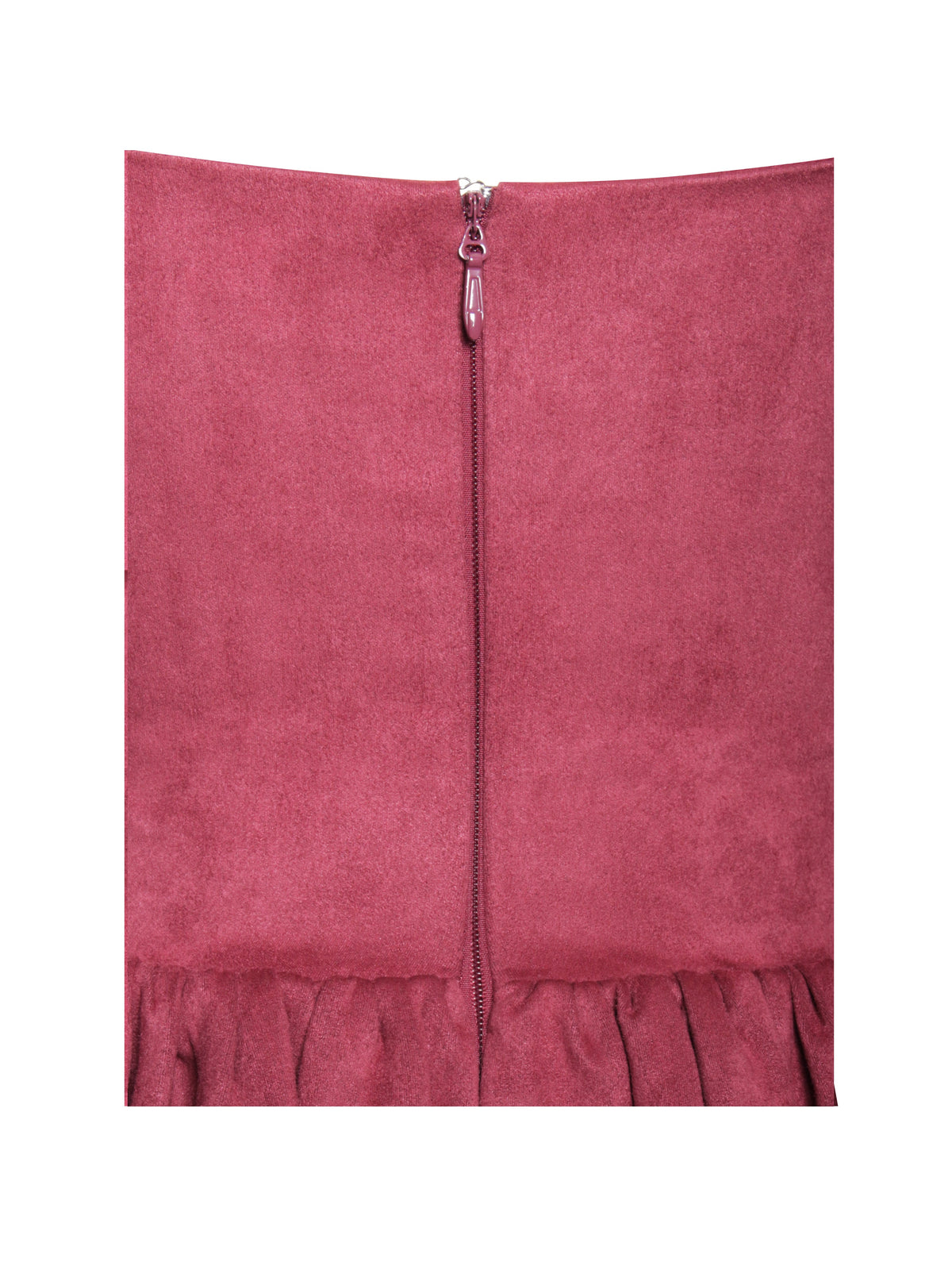 Hadorabra Burgundy Suede Halter Mini Full Dress (Archive Sale)