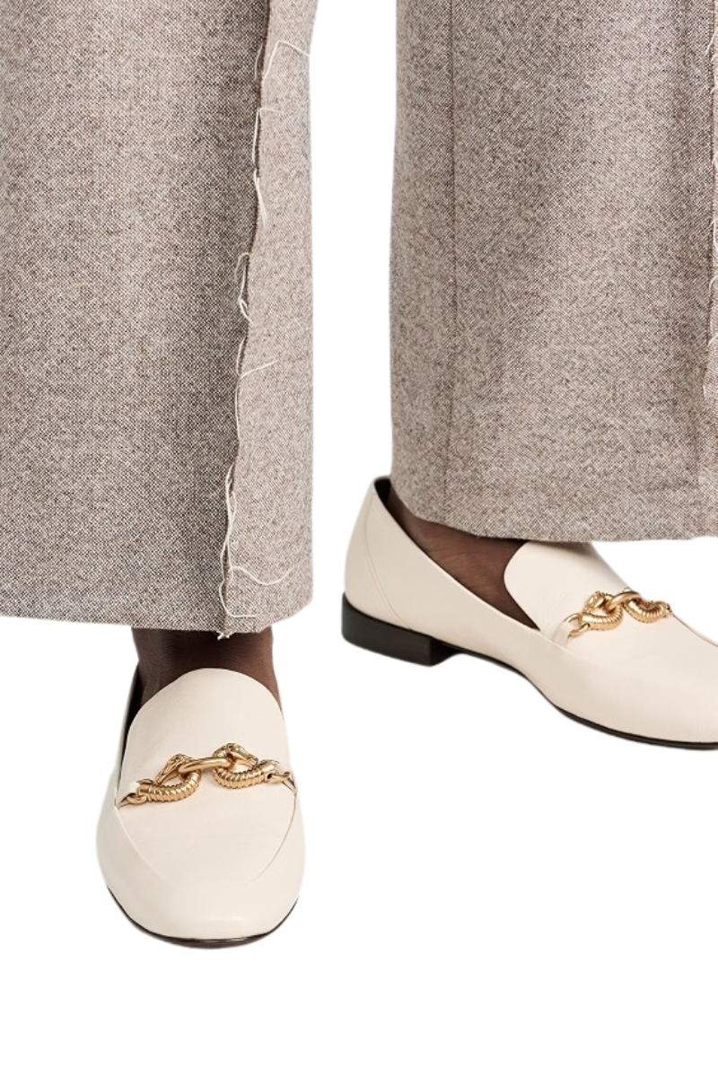 Tory Burch Jessa Classic Loafer Flats Light Cream/Gold 152718104