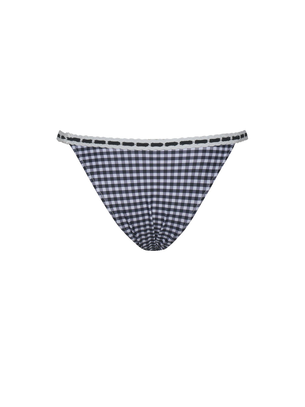 Genevia Gingham Lace Decoration Bikini Bottom