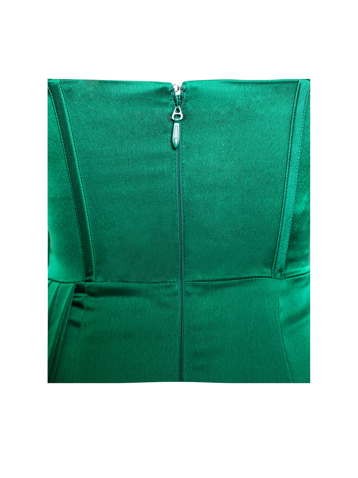 Zayda Green High Slit Corset Satin Gown (Archive Sale)