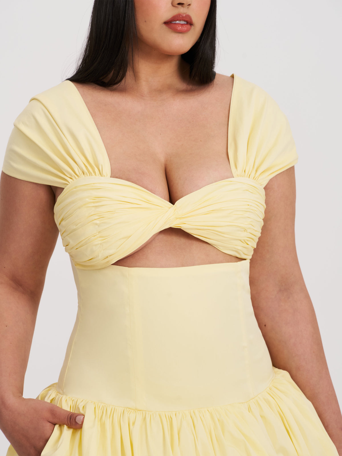 Umika Butter Yellow Bubble Hem Mini Dress (Archive Sale)