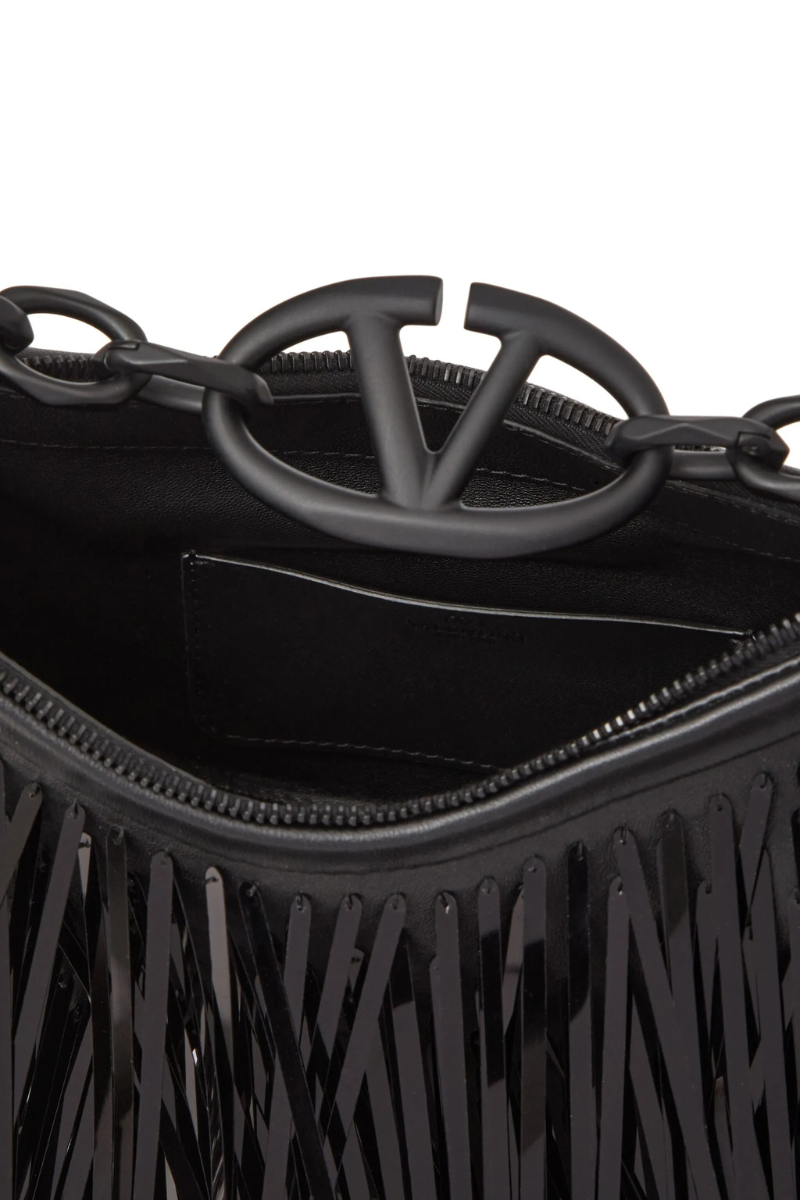 Valentino Garavani VLogo Moon Mini Hobo Bag In Black