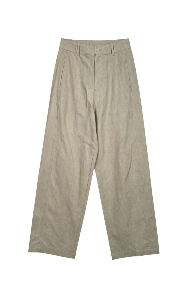 Max Simple Linen Trousers Flax MSSG266063F