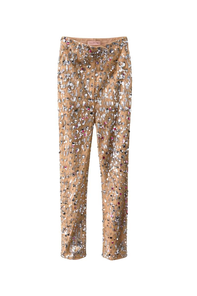 Valentino Sequined Trousers Silver 3B0RB5D81ED_S13