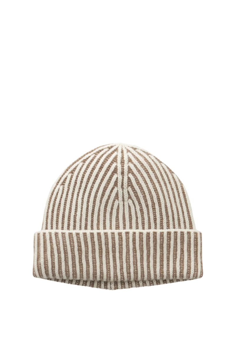MooRER DAVIS-WSV Ribbed Knit Beanie Milk/Visone