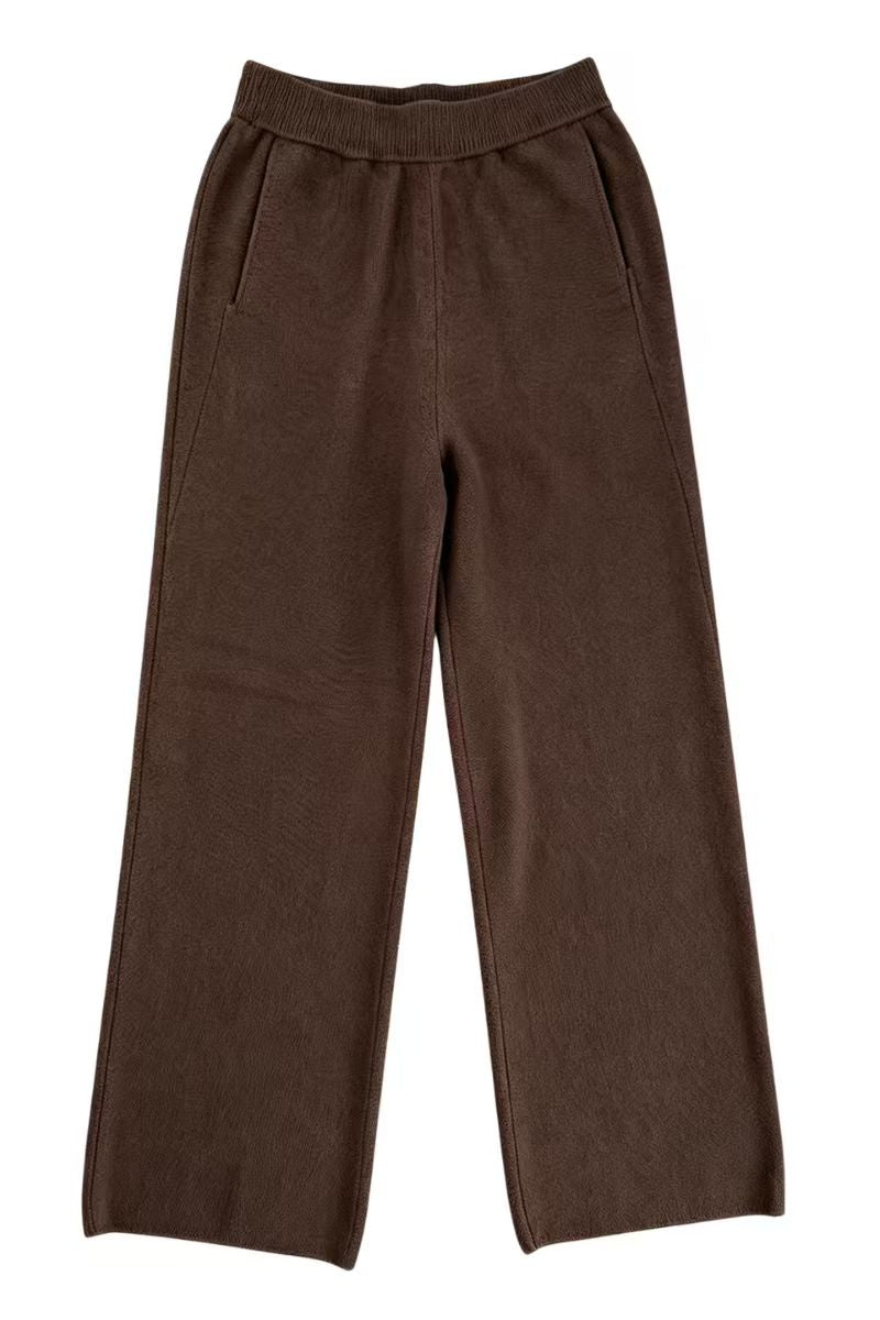 Max Simple Wide-Leg Wool Trouser Brown MSSD252612B