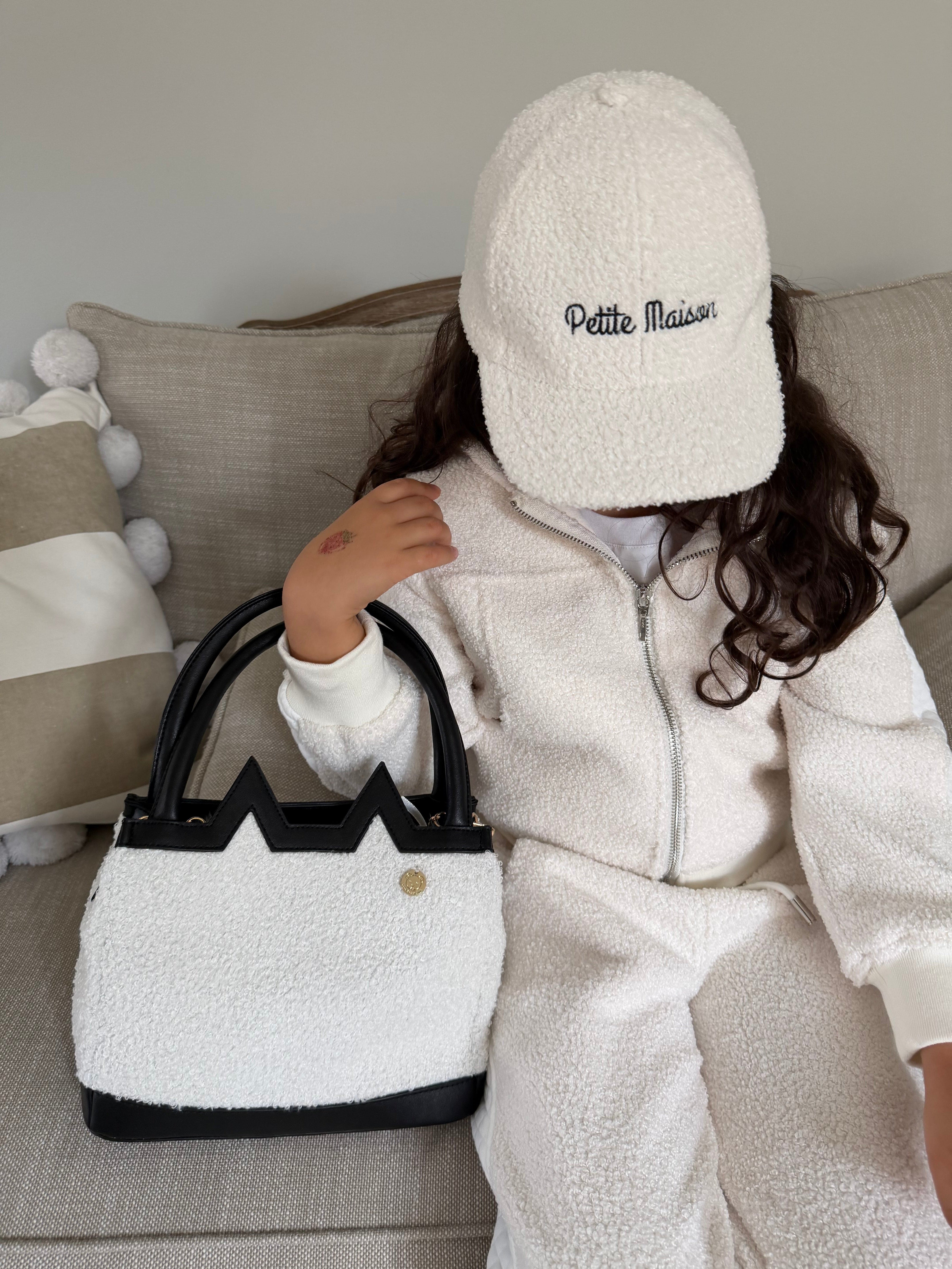 White Teddy Petite Maison Logo Cap - Petite Maison Kids