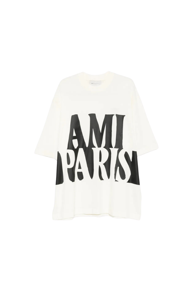 Ami Paris Oversize Logo T-Shirt In White