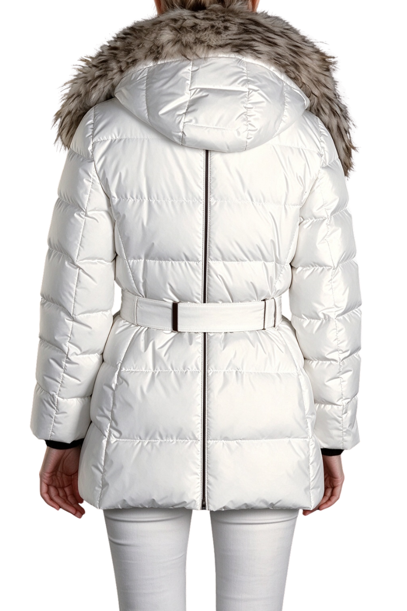 MooRER AKARI-STP Womens Hooded Quilted Coat Blanc