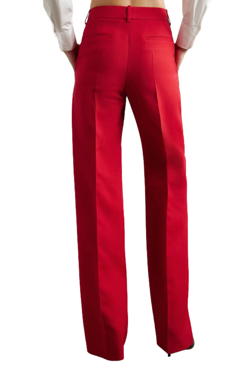 Valentino Garavani Wool And Silk-Blend Crepe Straight-Leg Pants Rosso 3B0RB5201CF_157