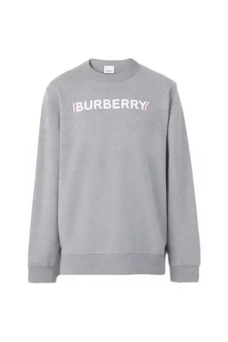 Burberry Gray Logo Long Sleeve Sweatshirt