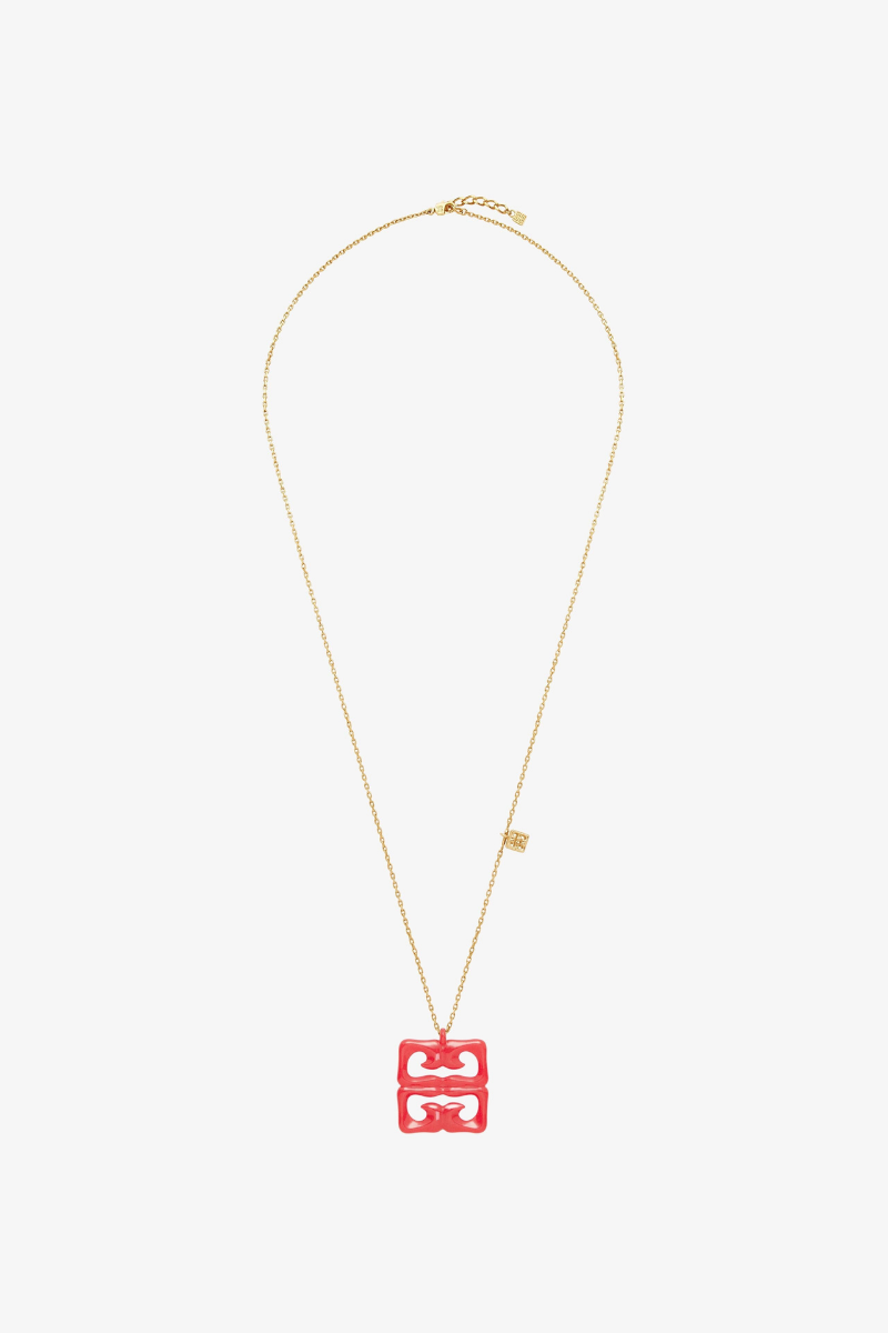 Givenchy 4G Liquid Golden Color Pendant Necklace_Coral