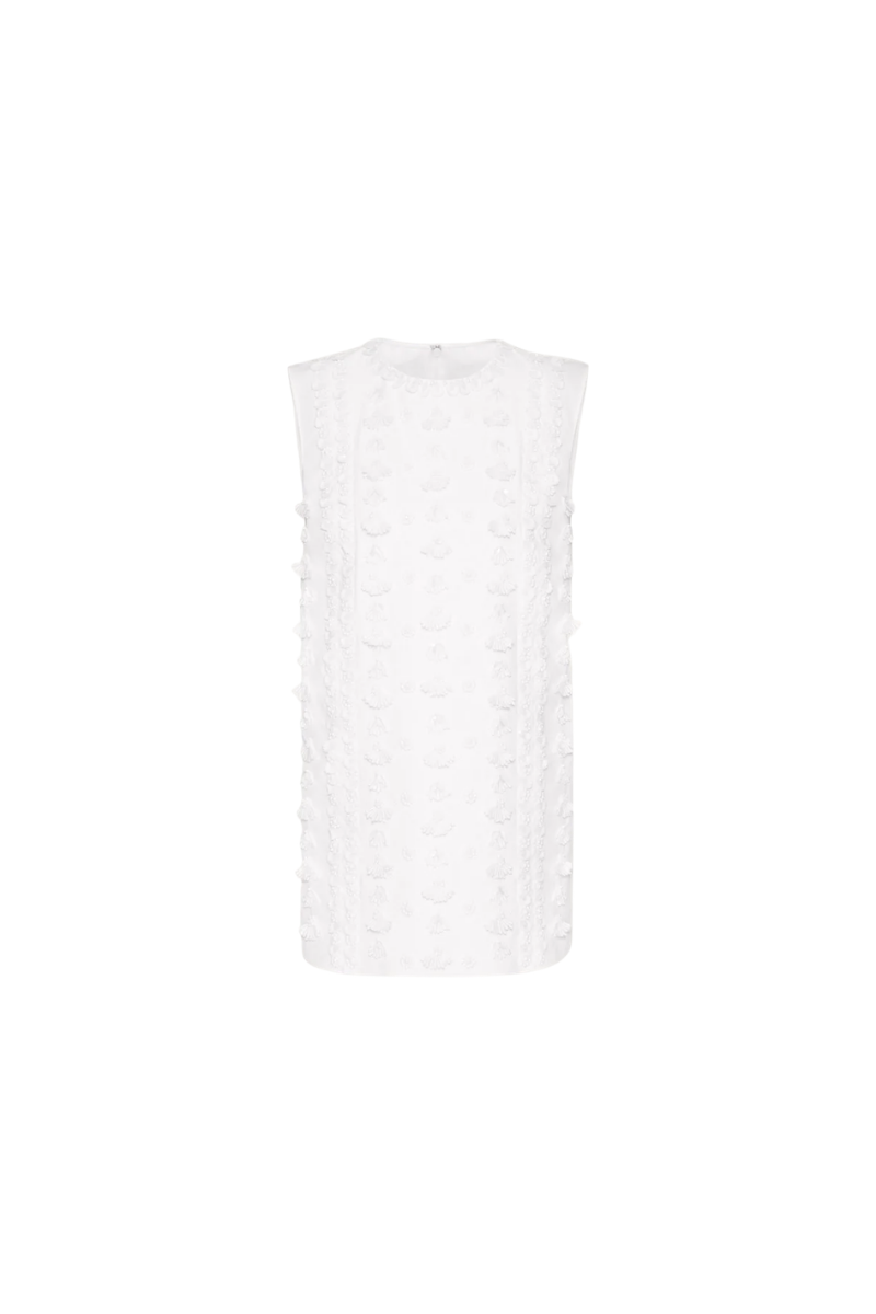 Valentino Top In Compact Popeline Ricamato