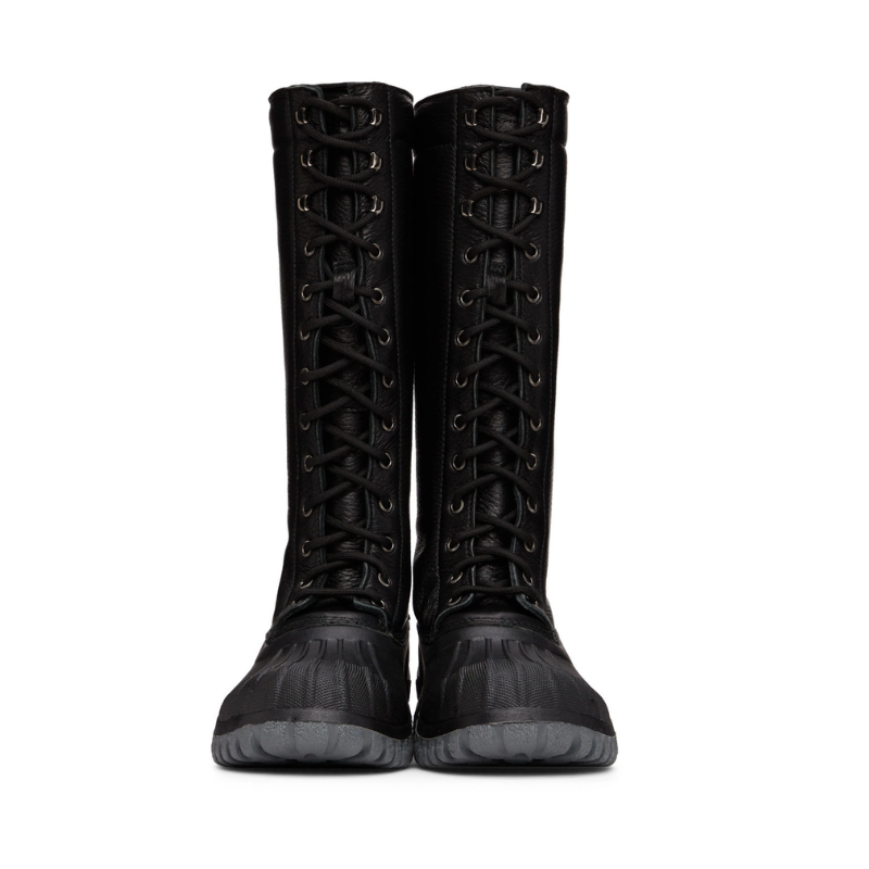 Womens | Diemme Anatra Tall Leather Lace-Up Boot Black
