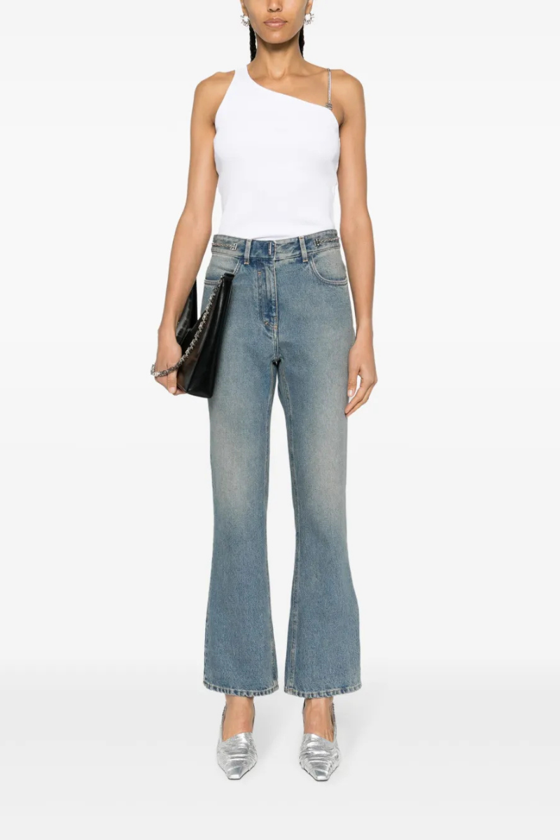 Givenchy One Shoulder Top 4G Chain Strap_White