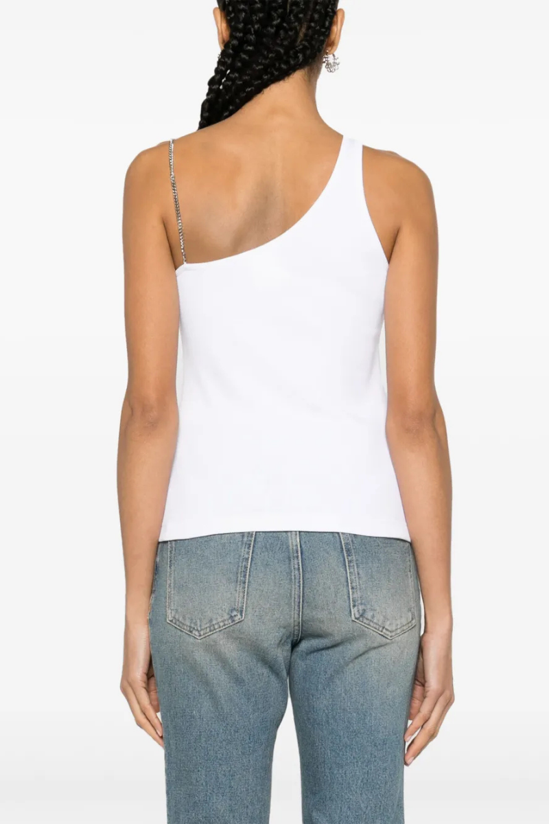 Givenchy One Shoulder Top 4G Chain Strap_White
