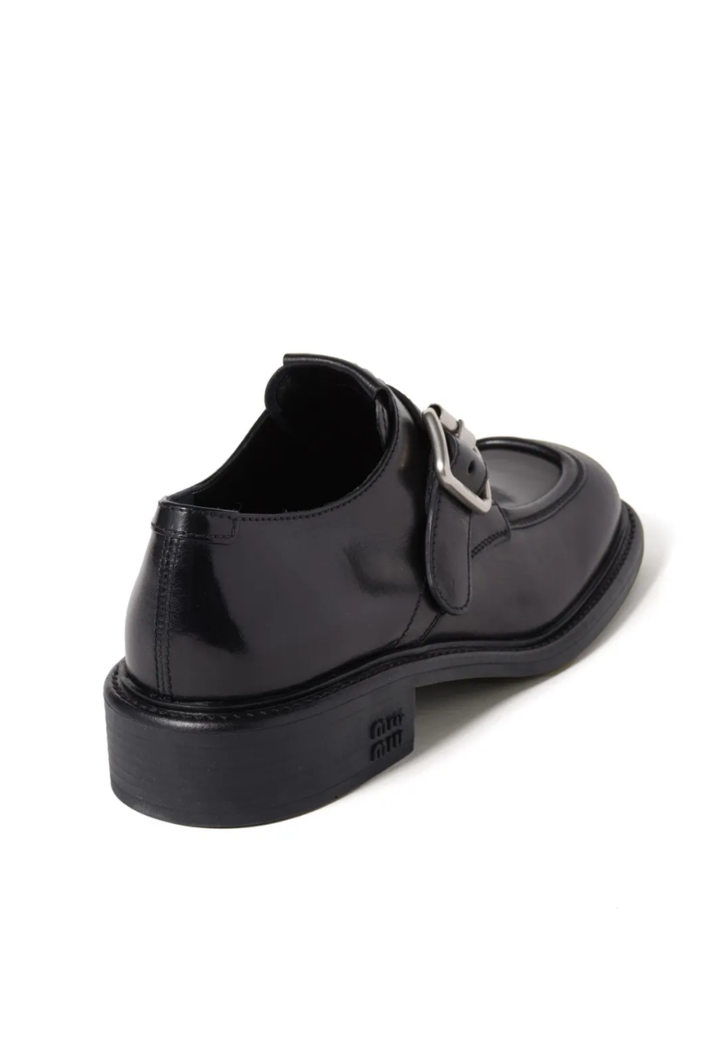 Miu Miu Black Buckled Loafers