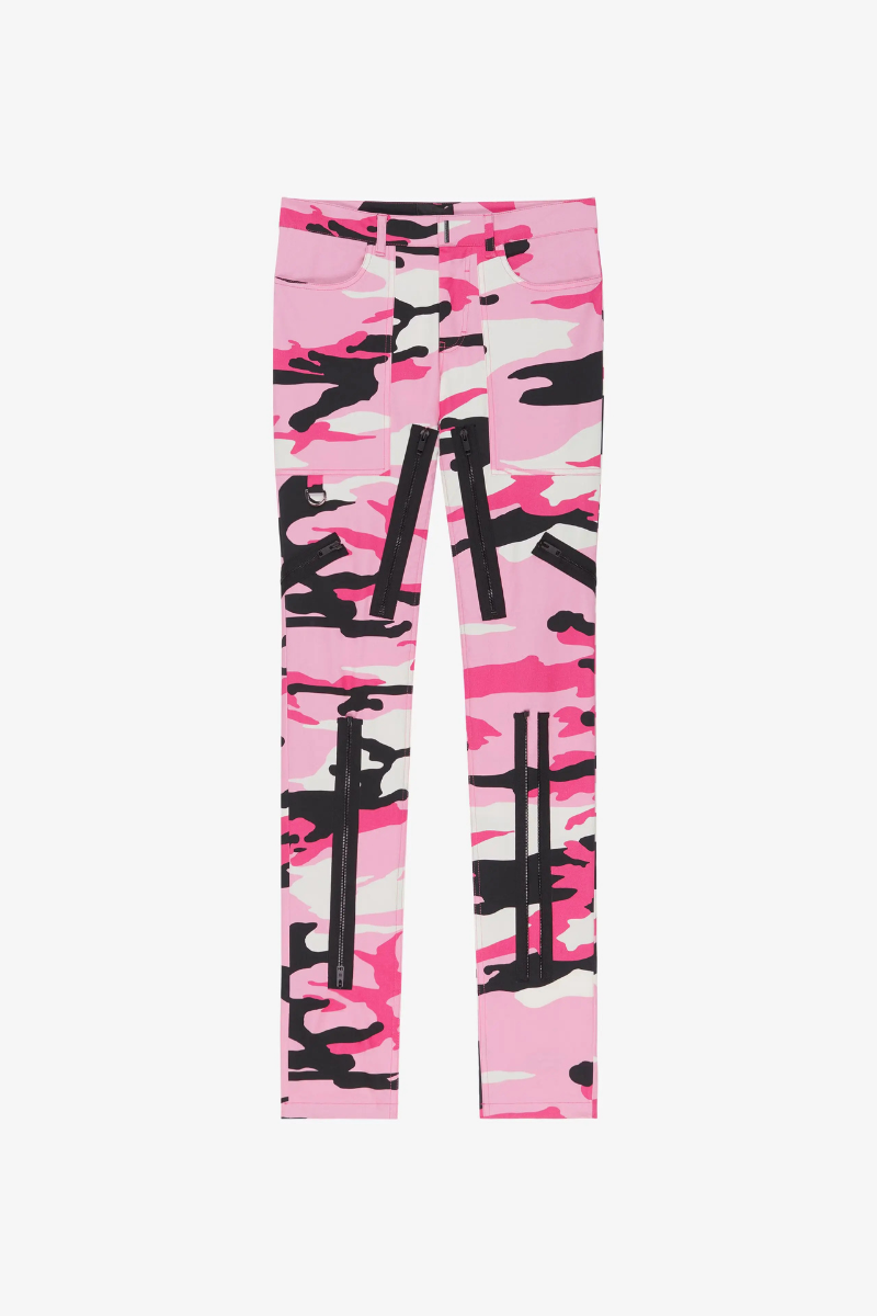 Givenchy Skinny Multi Zip Trousers_Black/White/Pink