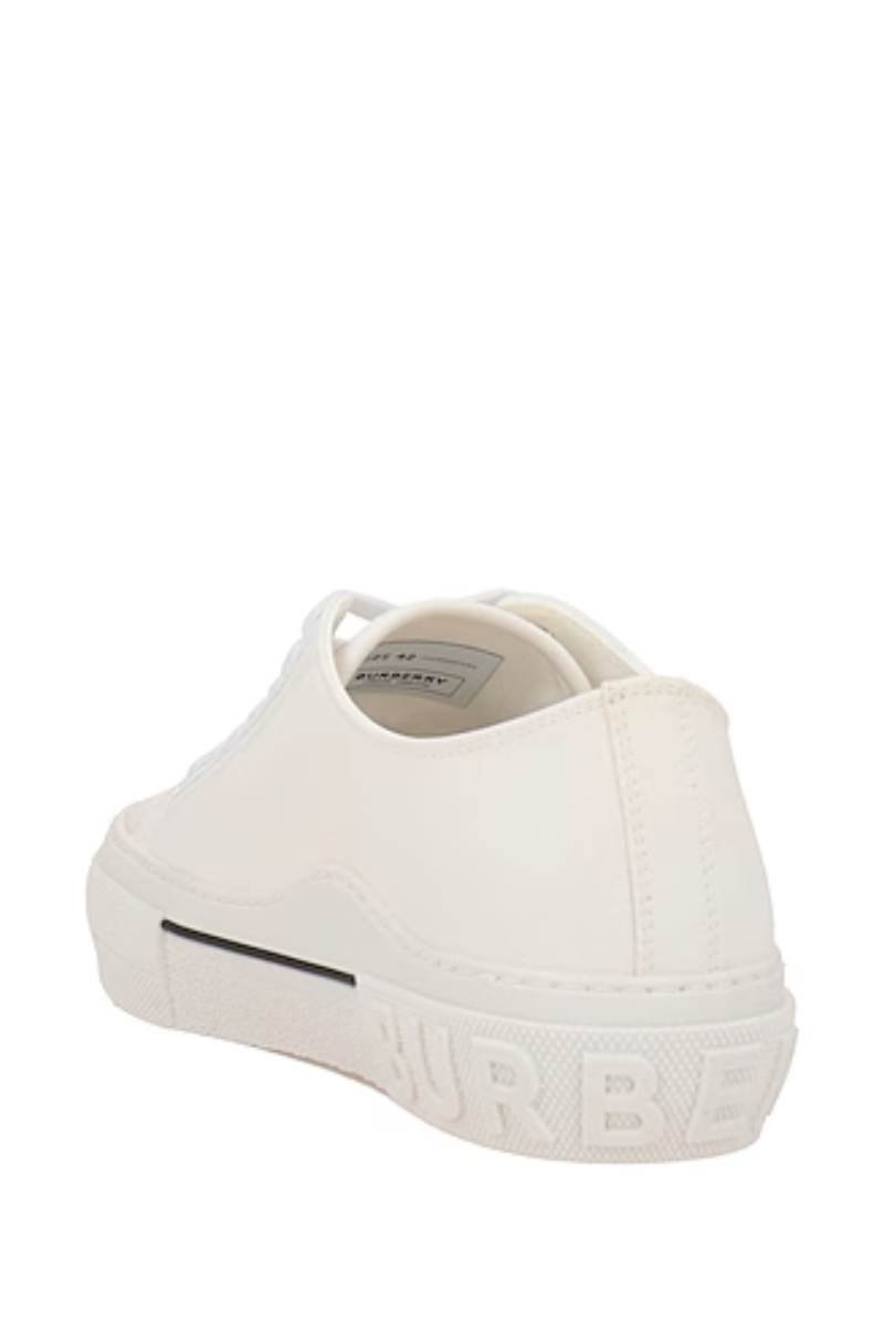 Burberry Men's Logo Detail Cotton Sneakers Neutral White