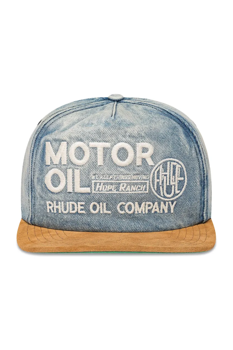 Rhude Motor Oil Hat 'Indigo/Camel'