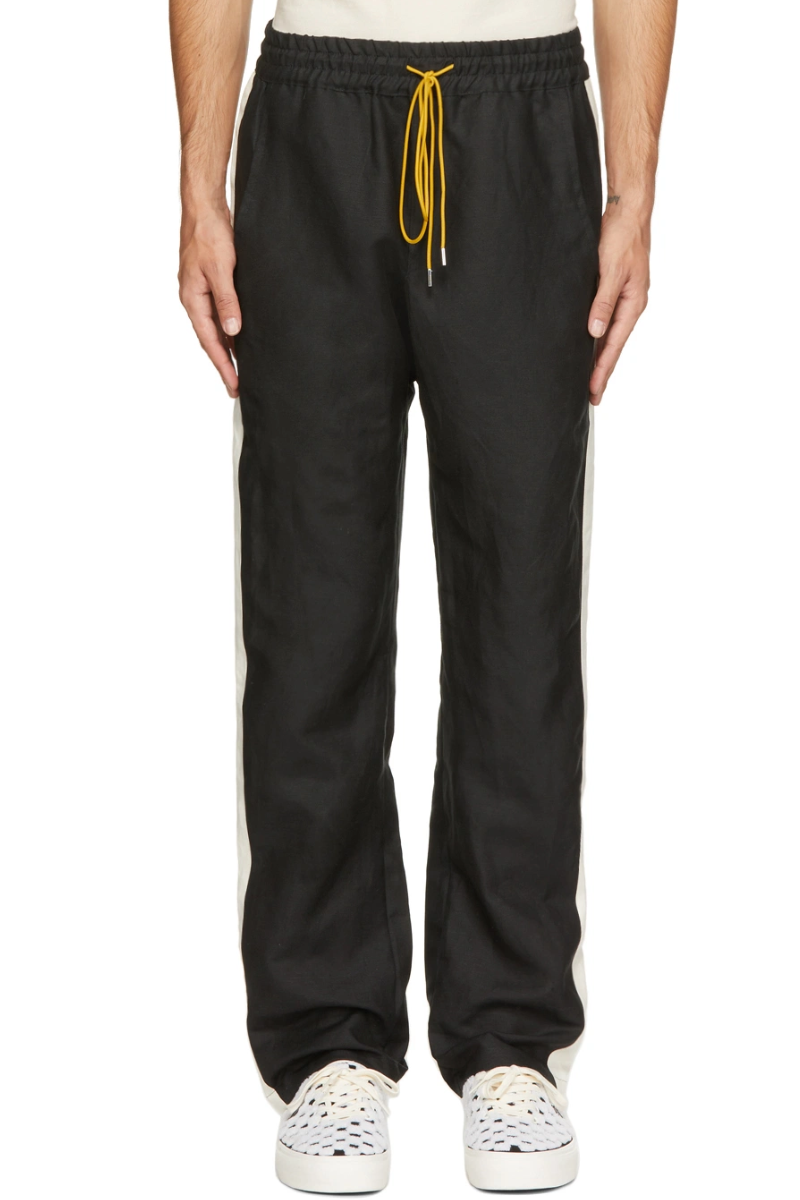 RHUDE Men's Black Collegiate Track Trousers