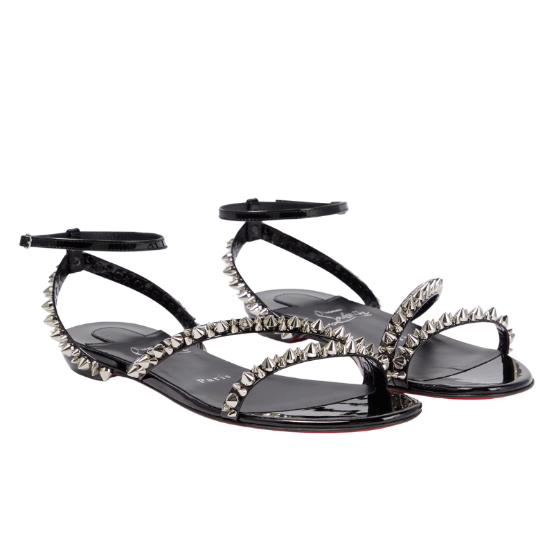 Womens | Christian Louboutin Mafaldina Spikes Leather Sandals Black