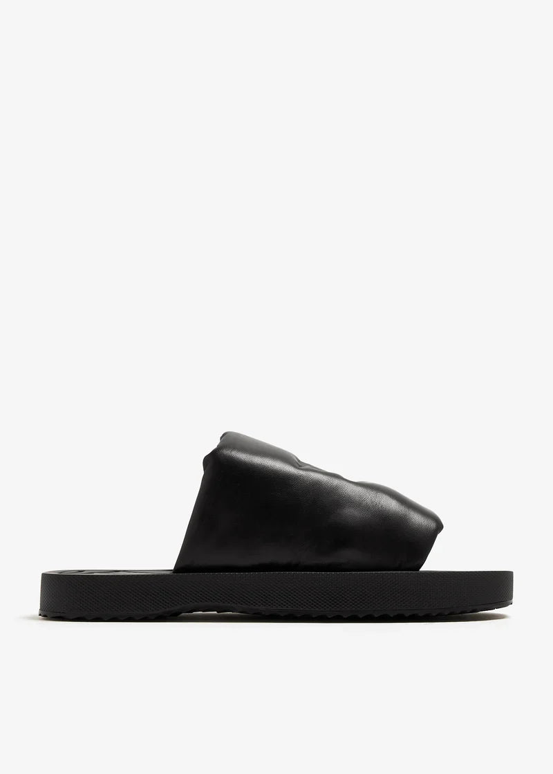 Burberry EKD-debossed leather Slab slides