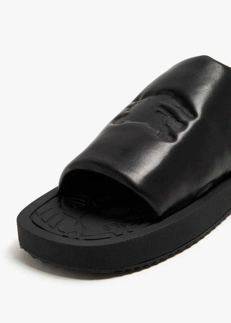 Burberry EKD-debossed leather Slab slides