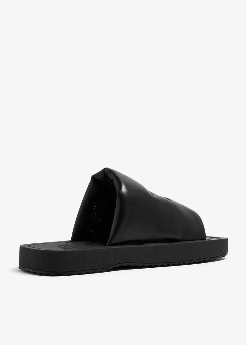 Burberry EKD-debossed leather Slab slides