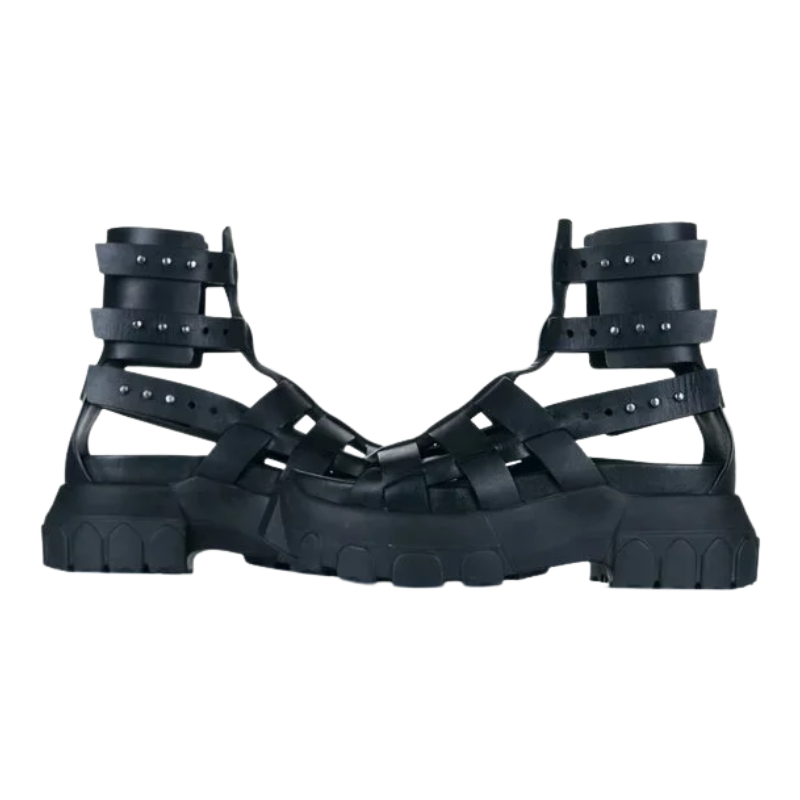 Womens | Rick Owens Tractor Platform Hiking Sandal Black